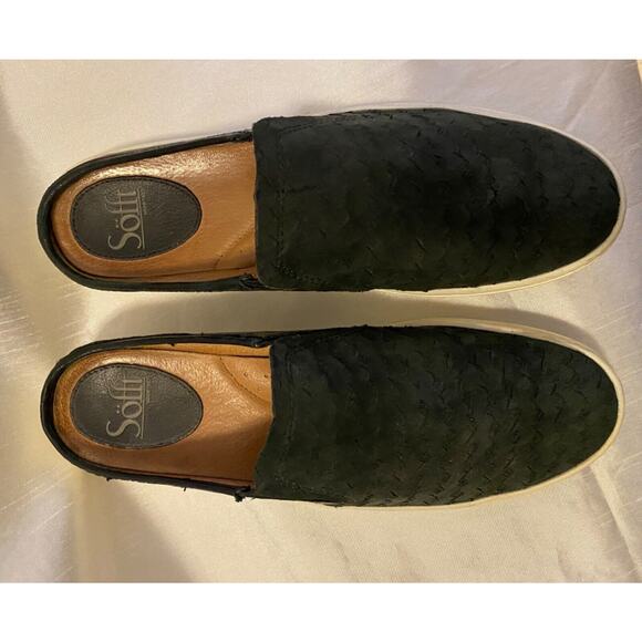 Sofft Somer Black Suede Leather Slides Womens 8.5 Slip On Clogs Comfort Shoes - Picture 3 of 5